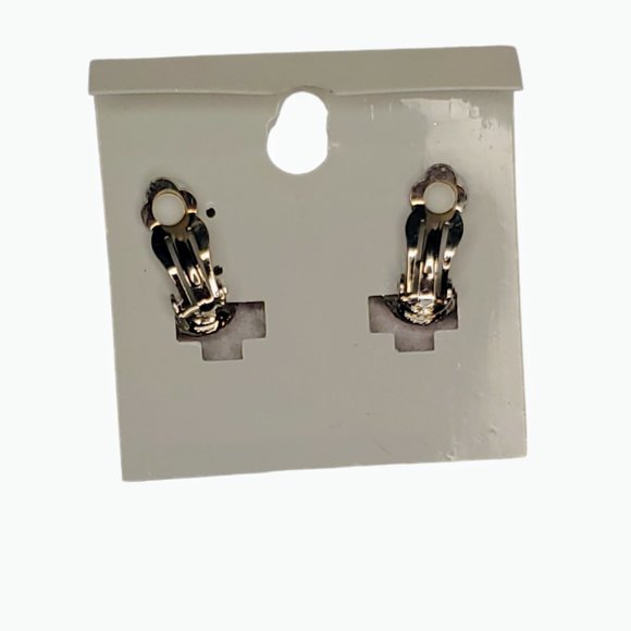 Patriotic Rhinestone Red White and Blue Clip On Earrings NWT - Picture 2 of 3